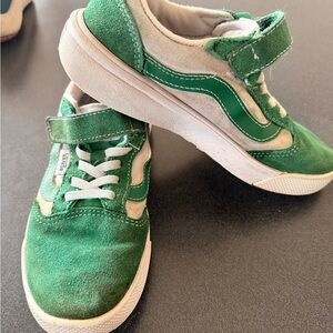 Vans Kids Green and White Sneakers